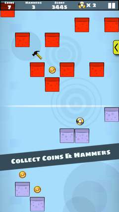 Collect coins and hammers.